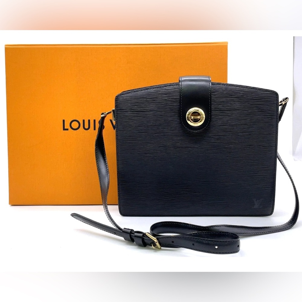 Authentic Louis Vuitton Epi Noir Capuchin Black Gold M52342 Shoulder bag W/BOX